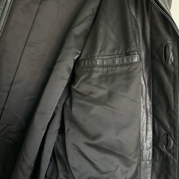 Vintage Duncan Row Women’s Black Leather Trench Coat size Medium - Picture 6 of 6